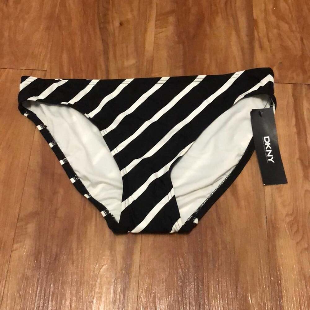 DKNY Striped Bikini Bottoms Size Petite